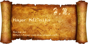 Hayer Mónika névjegykártya