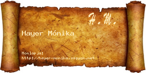 Hayer Mónika névjegykártya
